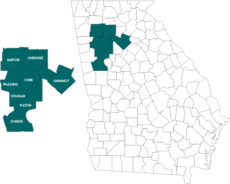 CaraVita HomeCare Service Map Area