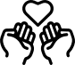 Heart in hands icon